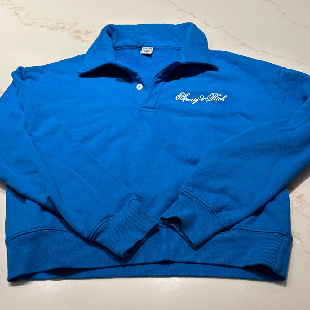 Sporty & Rich Vibrant Blue cropped Sweatshirt